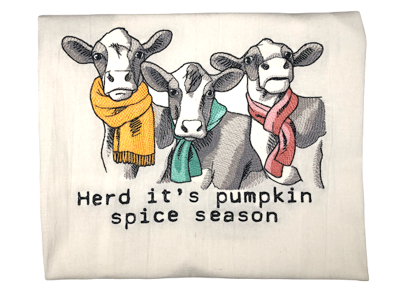 Pumpkin Spice Cow Tea Towel