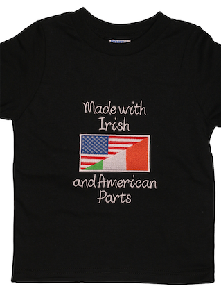 Made with Irish and American Parts Toddler Embroidered T-shirt