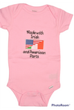 Made with Irish and American Parts Onesie
