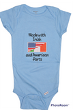 Made with Irish and American Parts Onesie
