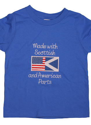 Made with Scottish and American Parts Baby and Toddler Embroidered T-shirt