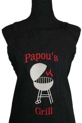 Papou's Grill English Embroidered Apron