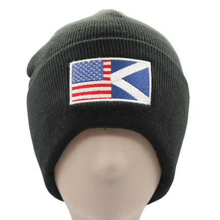 Scottish-American Flag Embroidered Beanie