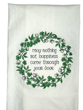 May Nothing But Happiness Embroidered Tea Towel/Kitchen Towel/Dish Towel