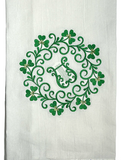 St Patrick's Day Circle Embroidered Tea Towel/Kitchen Towel/Dish Towel
