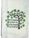 Irish Blessing Tree Embroidered Tea Towel/Kitchen Towel/Dish Towel