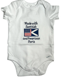 Made with Scottish and American Parts Embroidered Onesie